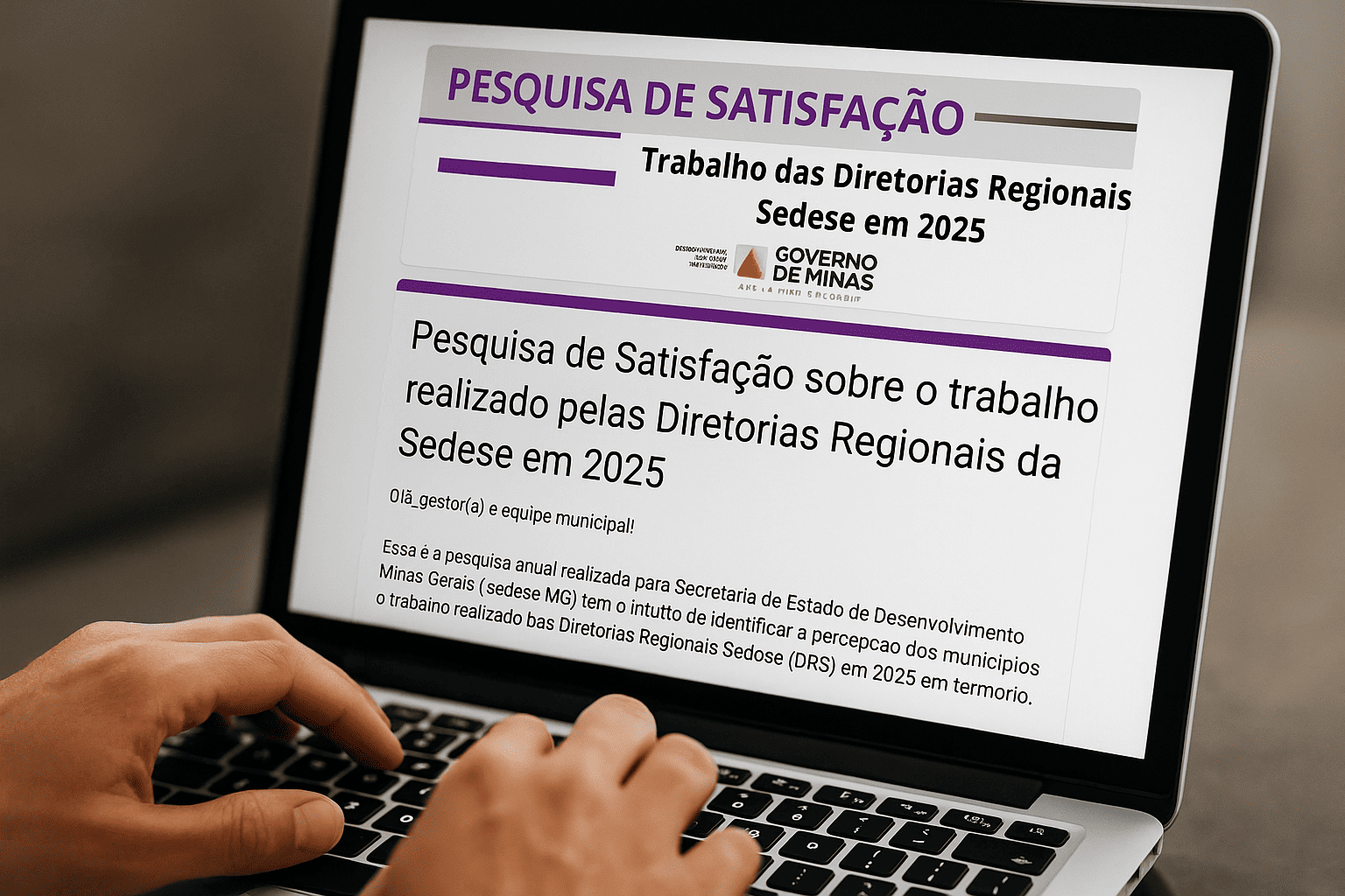 Sedese lança pesquisa de satisfação sobre apoio técnico aos municípios mineiros